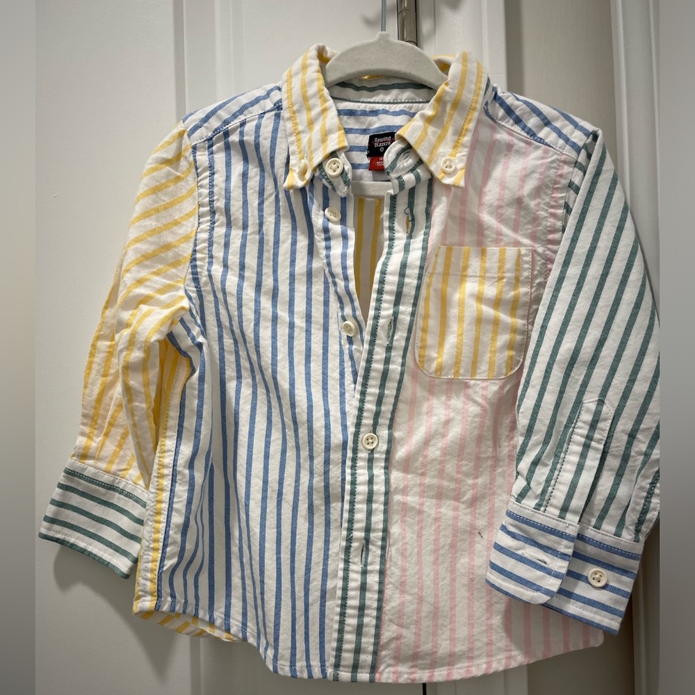 Toddler Stripe Collared Long Sleeve Button Down Shirt